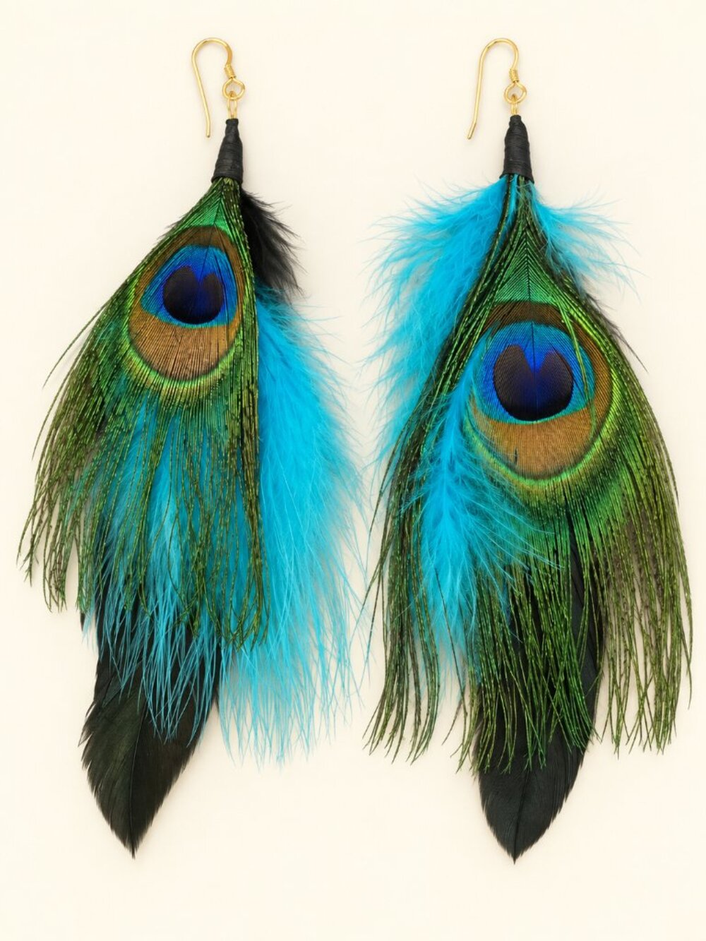 Peacock Feather Earrings,
